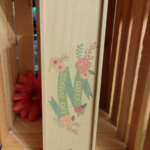 Wooden Mother's Day Single Bottle Wine Box